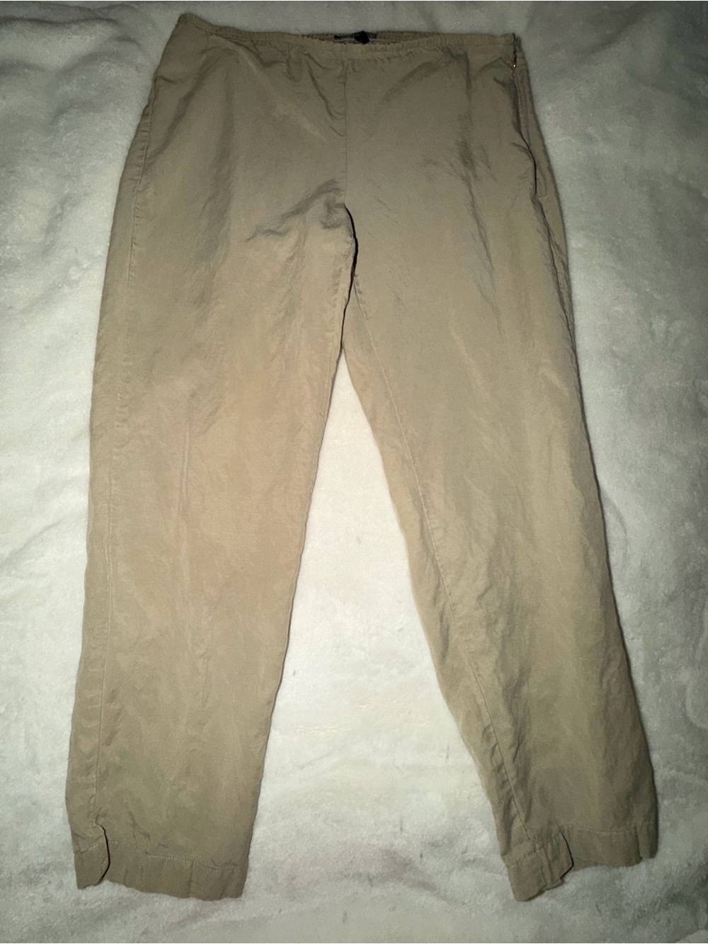 Eileen Fisher Cropped Straight-Leg Pants in Tan